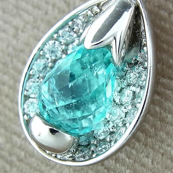 Pt900/850パライバトルマリン1.931ctダイヤ0.50ct ペンダント付き  