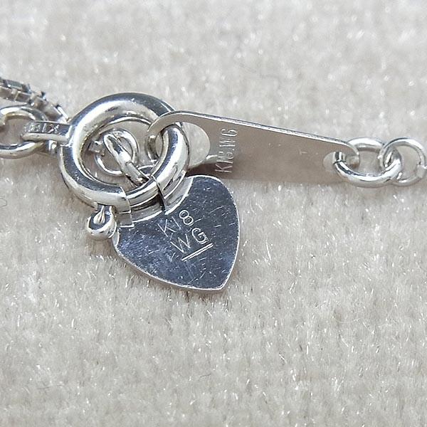 K18WG ネックレス Pt900ルビーペンダント付 R0.706ct D0.38ct 3.4g  