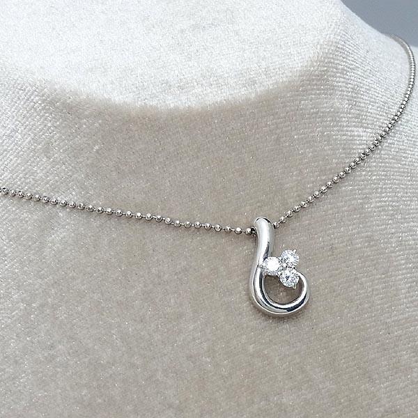 星の砂 ネックレス ダイヤペンダント付 Pt850 Pt900 D 0.26ct 6.3g  