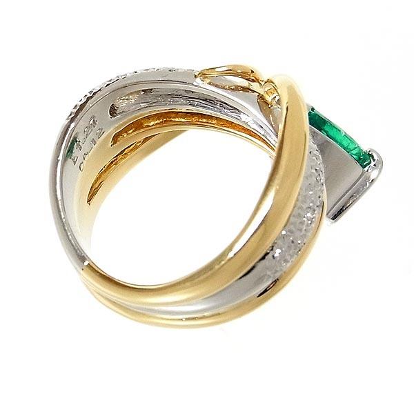 アズタイム 石川暢子デザイン K18 Pt900 リング 指輪 D:0.12ct E1.27ct 