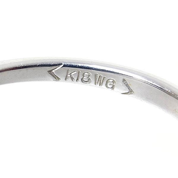 K18WGメレダイヤ入りファッションリング ハートモチーフ指輪 D 0.15ct 