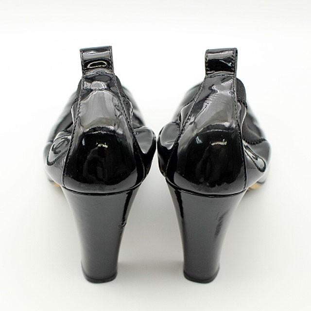 CHANEL 【CHANEL】シャネル エナメルパンプス ブラック 37 CHANEL 【CHANEL】シャネル エナメルパンプス ブラック 37
