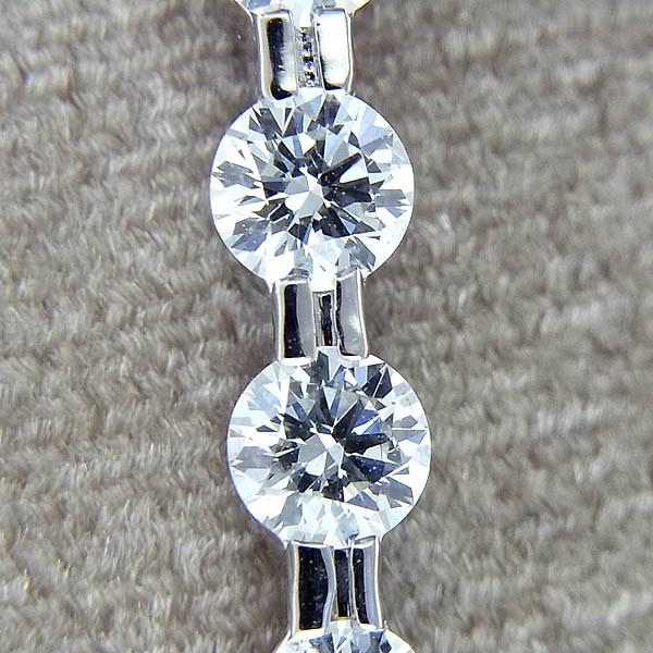 Pt900/Pt850 ダイヤモンド ラインペンダント付ネックレスD0.73ct 5.4g  