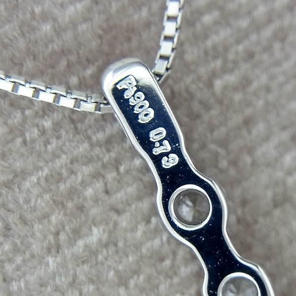 Pt900/Pt850 ダイヤモンド ラインペンダント付ネックレスD0.73ct 5.4g  