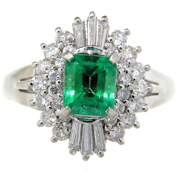 Pt900エメラルド指輪 E:0.78ct D:0.61ct 13号 6.9g : 有限会社玉屋質店 