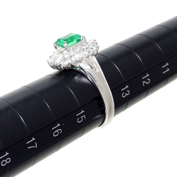Pt900エメラルド指輪 E:0.78ct D:0.61ct 13号 6.9g : 有限会社玉屋質店 