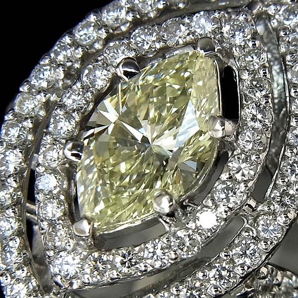 Pt900 マーキスダイヤモンド指輪 D 1.092ct/ LY,VS-2/0.64ct/8.5g/11.5  
