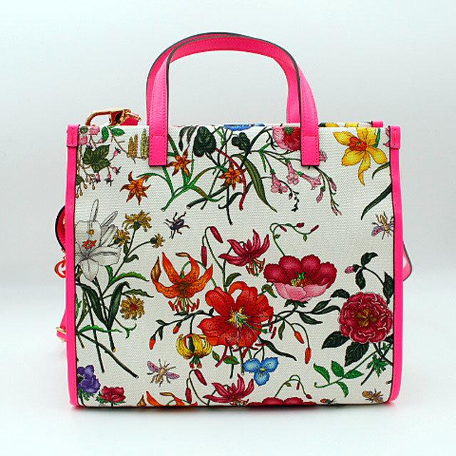 GUCCI グッチ フローラプリント2WAYバッグ/550141 ホワイト GUCCI グッチ フローラプリント2WAYバッグ/550141 ホワイト
