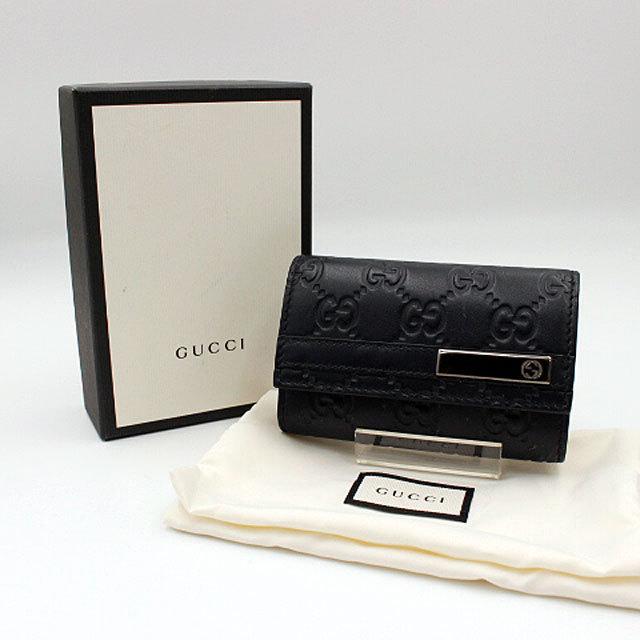 GUCCI グッチ　 シマ　キーケース6Ｐ レザー　ネイビー｜tamaya0078｜08