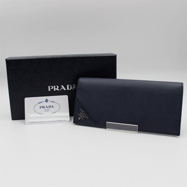 PRADA プラダ サフィアーノメタル長財布 2MV836 ネイビー-