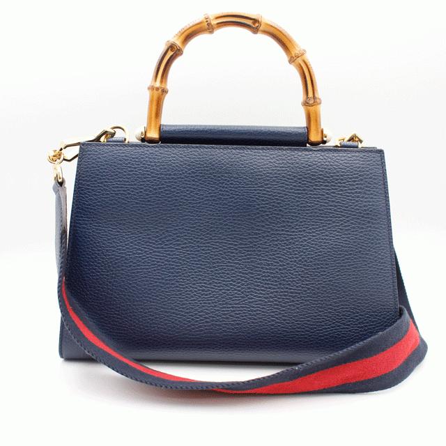 バンブー GUCCI グッチ バンブー 2WAY バッグ ストラップ付 レザー 