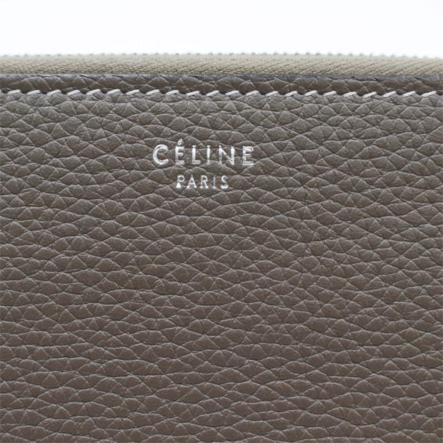 CELINE セリーヌ ラウンドファスナー 長財布 レザー グレージュ CELINE セリーヌ ラウンドファスナー 長財布 レザー グレージュ