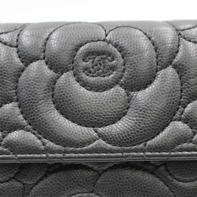 CAMELIA CHANEL シャネル カメリア長財布 キャビアスキン CAMELIA CHANEL シャネル カメリア長財布 キャビアスキン