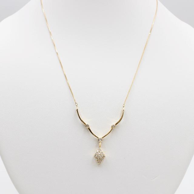 K18ネックレス メレダイヤペンダント付 D:0.50ct 8.0g : 有限会社玉屋 