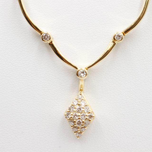 K18ネックレス メレダイヤペンダント付 D:0.50ct 8.0g : 有限会社玉屋 