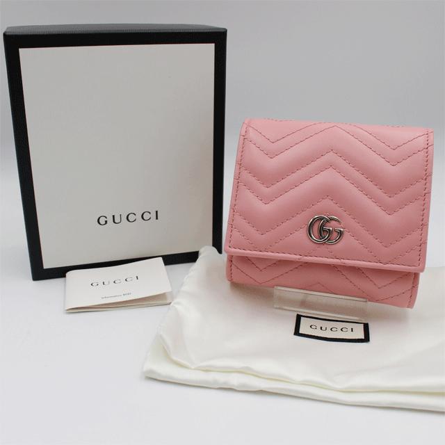 GG GUUCI グッチ マーモント 2つ折り財布 598629 ピンク : 有限