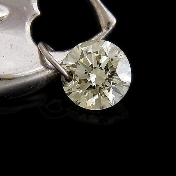 K18WG ダイヤモンド0.15ct ハートデザインペンダント付ネックレス 2.2g