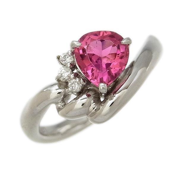 全て本物鑑定書付 PT900 ピンクトルマリン/ダイヤモンドリング