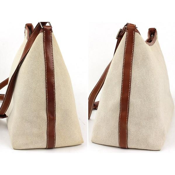 HERMES エルメス□ベルランゴMM ショルダーバッグ ブラウン×ベージュ  