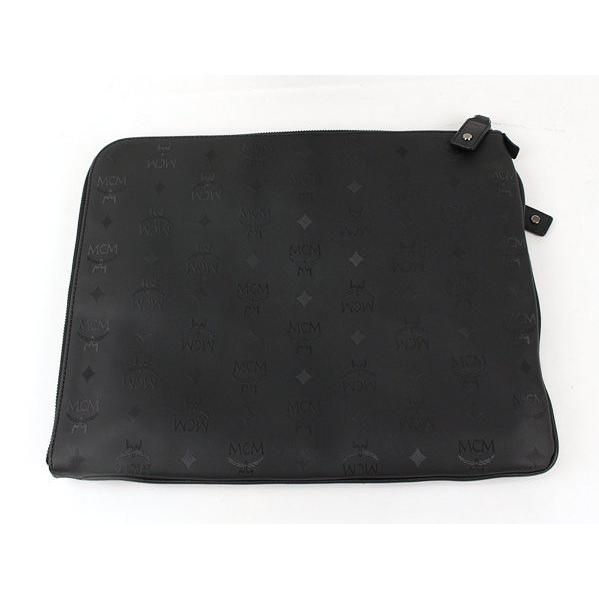美品】エムシーエム MCM□スタッズ付きクラッチバッグ 黒□01035 