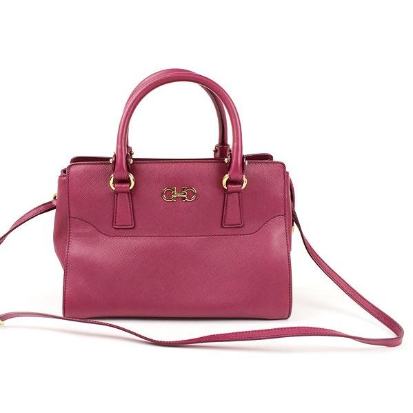 【極美品】フェラガモ ガンチーニ ハンドバッグ 2way 附属品完備 極美品】 フェラガモ ガンチーニ ハンドバッグ 2way カード 保存袋付き