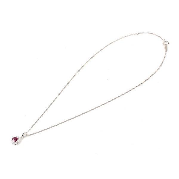 ルビーネックレス 0.55ct ダイヤモンド 0.17ct Pt850/900 ソーティング