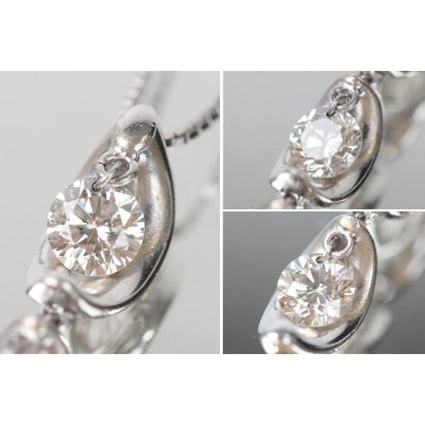 3連 ダイヤモンド ネックレス 1.021ct K18 WG 18金 ホワイトゴールド 