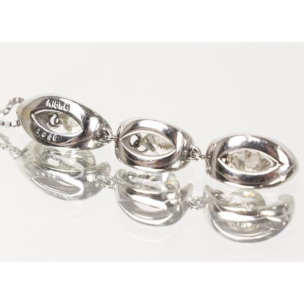 3連 ダイヤモンド ネックレス 1.021ct K18 WG 18金 ホワイトゴールド 