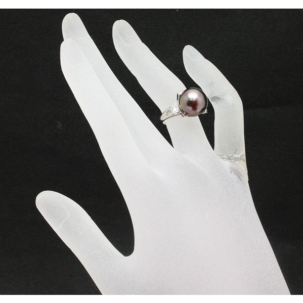 Pt900 一粒パールリング 12号 Pt900 パール ダイヤモンド リング 0.307ct プラチナ 12号 約8.3