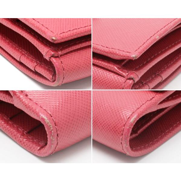 PRADA（プラダ） Wホック財布 1M0523 ピンク PEONIA レザー 10758