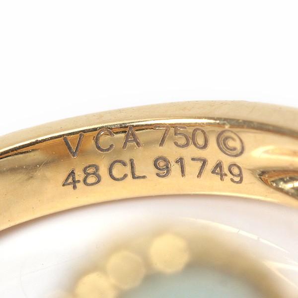 【美品】ヴァンクリーフ＆アーペル ヴィンテージアルハンブラ リング K18 #48 8号 VCARA41100 指輪 11145