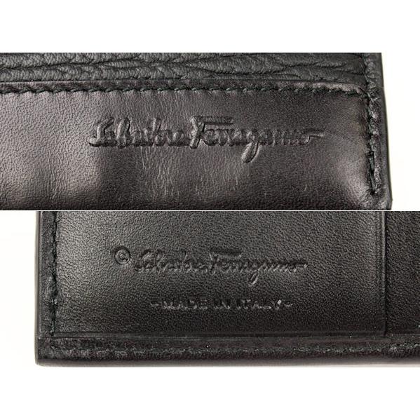 FERRAGAMO（フェラガモ） 二つ折り札入れ カーフ 黒 Salvatore