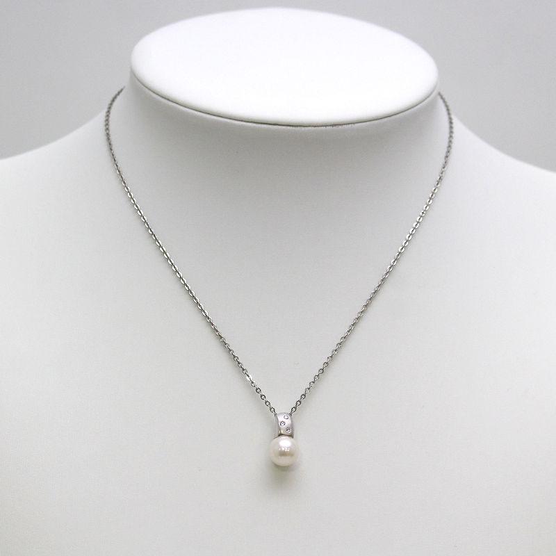 Pt900 パールペンダントヘッド 約8.7mm ダイヤモンド 0.03ct プラチナ