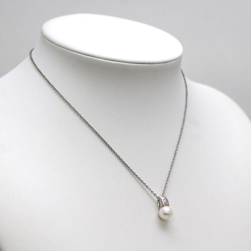 Pt900 パールペンダントヘッド 約8.7mm ダイヤモンド 0.03ct プラチナ