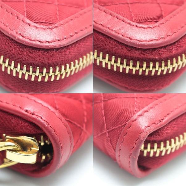 PRADA キルティング ラウンドファスナー長財布 レッド PRADA（プラダ） ラウンドファスナー長財布 1ML506 TESSUTO QUILTIN