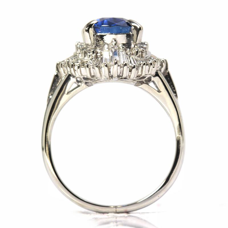 大粒 2.28/0.59ct】天然 ブルーサファイア リング Pt900 8.5号 大粒 2.28/0.59ct】天然 ブルーサファイア リング Pt900 8.5号