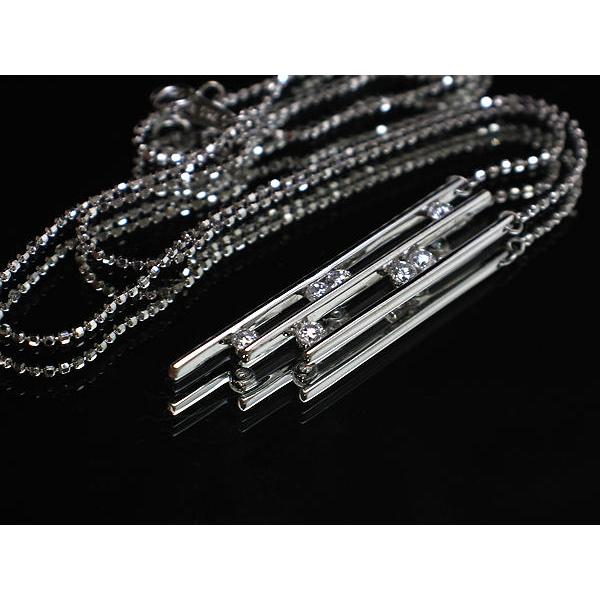 K18WG ダイヤモンドネックレス 42cm 0.50ct 18金 ホワイトゴールド