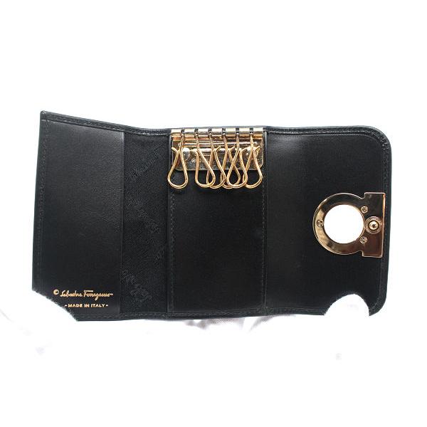 極美品 Salvatore Ferragamo キーケース ブラック 6連 FERRAGAMO Salvatore Ferragamo サルヴァトーレ・フェラガモ キー