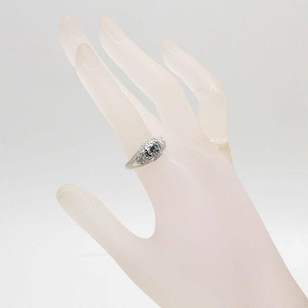Pt900 アレキサンドライト リング 0.20ct ダイヤモンド 0.60ct 14号