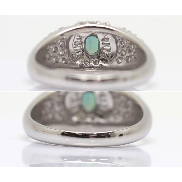 Pt900 アレキサンドライト リング 0.20ct ダイヤモンド 0.60ct 14号
