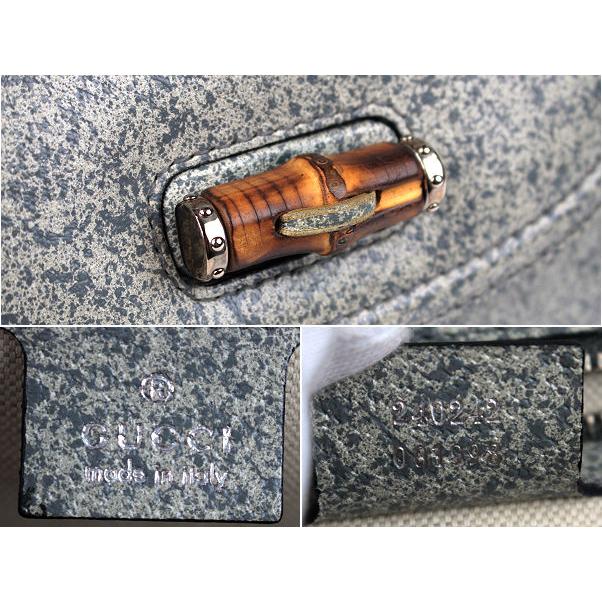 Gucci(グッチ)グレー レザー ハンドバッグ バンブー バンブー GUCCI グッチ ハンドバッグ 240242 イタリア製 レザー