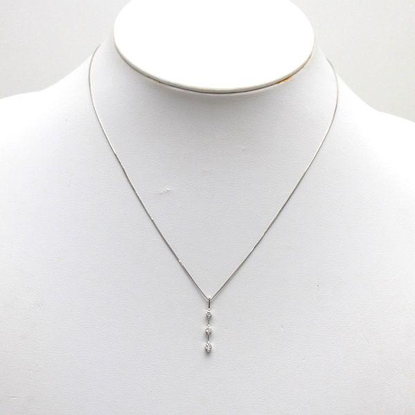 pt850ネックレス Pt900 Pt850 トリロジーネックレス ダイヤモンド 0.2ct 39cm プラチナ