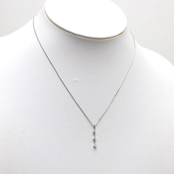 Pt900 Pt850 トリロジーネックレス ダイヤモンド 0.2ct 39cm プラチナ
