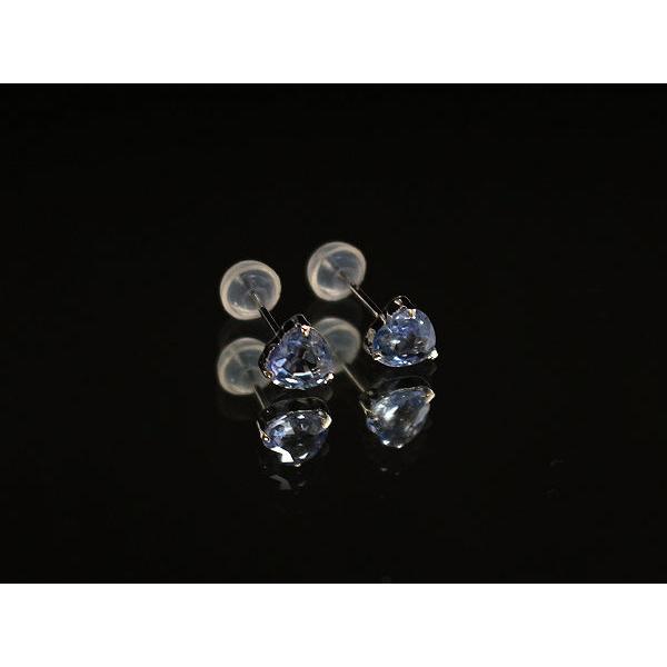ブランド登録なし Pt900 ハートモチーフ天然サファイヤピアス 0.60ct 
