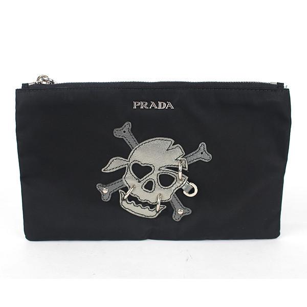 PRADA（プラダ） 【美品】PRADA スカル ナイロンポーチ 黒 2M1214