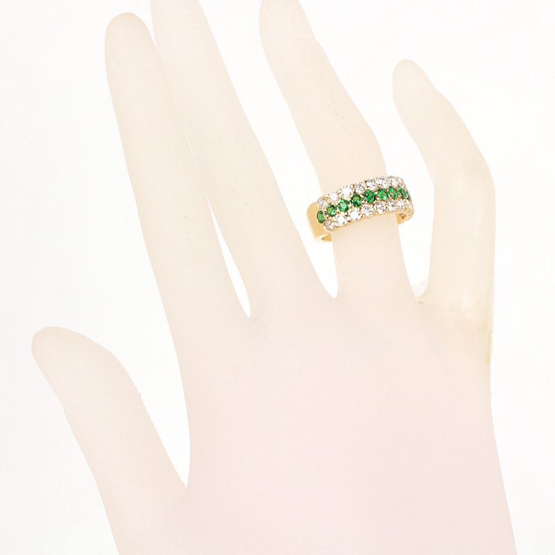 グリーンガーネット ダイヤモンド リング 0.71ct 0.20ct