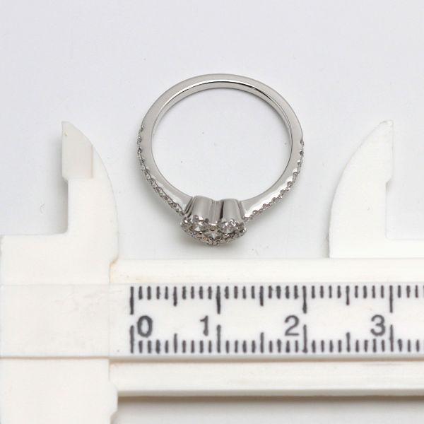 K14WG ハートモチーフリング 10.5号 ダイヤモンド 0.53ct 14金