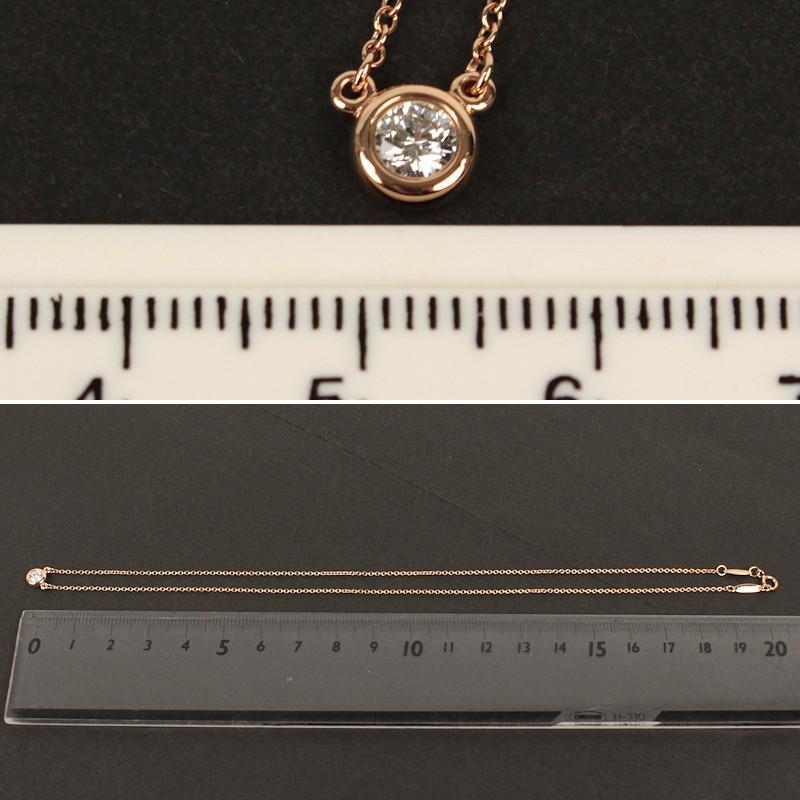 ティファニー バイザヤード ネックレス K18PG 約0.2ct エルサ