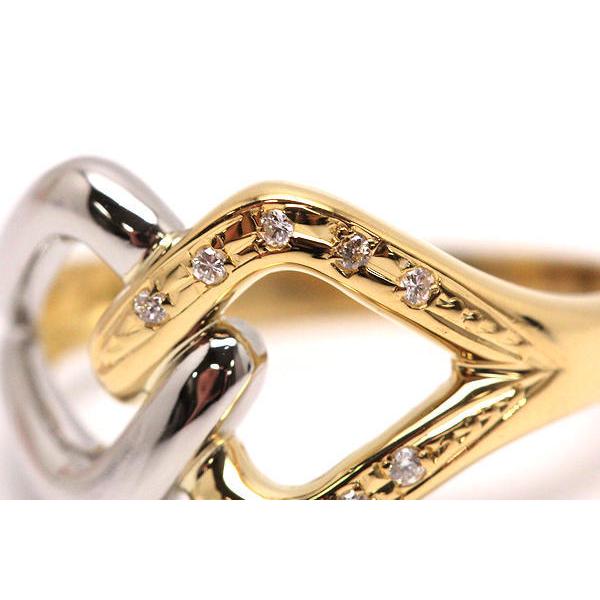 K18 Pt900 ダイヤモンドデザインリング 12号 0.04ct 18金 