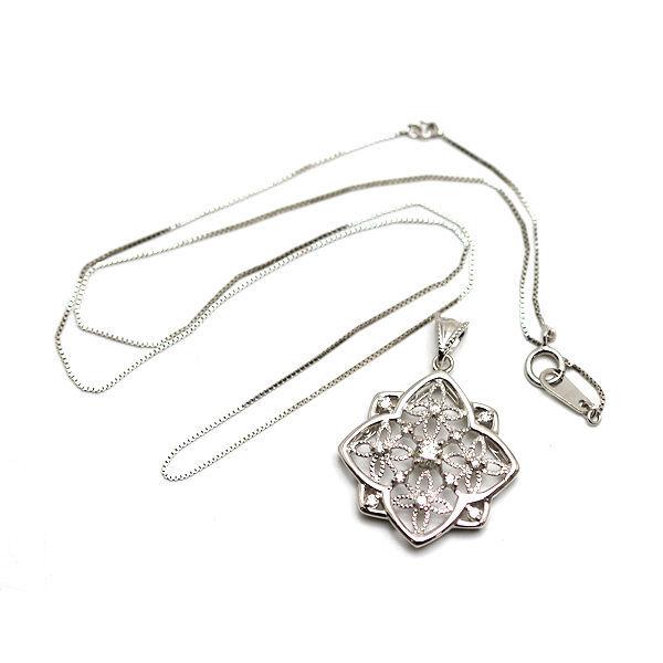 K18WG ダイヤモンドネックレス 約40cm 0.27ct 18金 ホワイトゴールド  